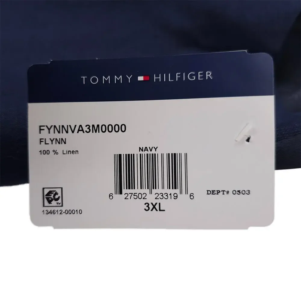 Tommy Hilfiger Mens Modern Fit Linen Suit Vest 3XL Navy Blue Solid NWT